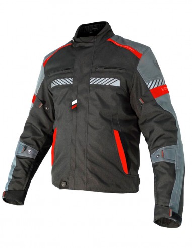 CHAQUETA MOTO LINK NEGRA/ROJA/GRIS