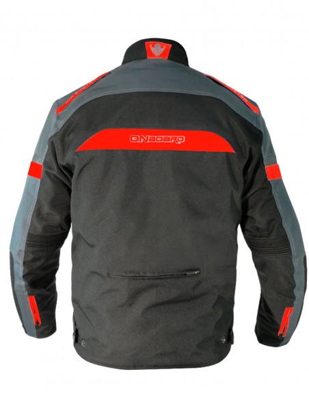 CHAQUETA MOTO LINK NEGRA/ROJA/GRIS