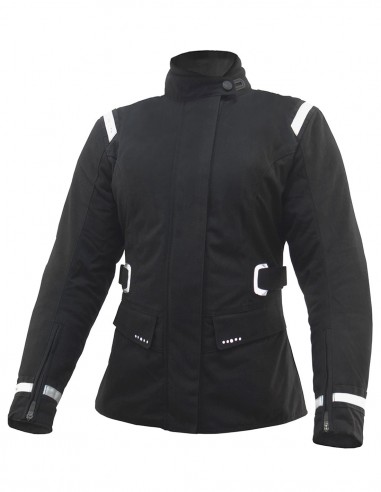 CHAQUETA DE MOTO DE MUJER DONNA NEGRA/BLANCA