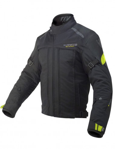CHAQUETA MOTO ADDICT EVO 4S NEGRO/FLUOR 4 ESTACIONES