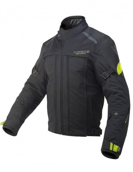 CHAQUETA MOTO ADDICT EVO 4S NEGRO/FLUOR 4 ESTACIONES