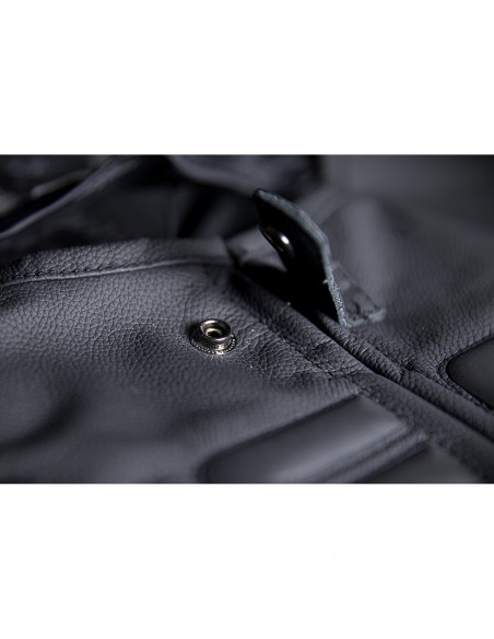 CHALECO MOTO ICON PIEL REGULATOR D3O NEGR