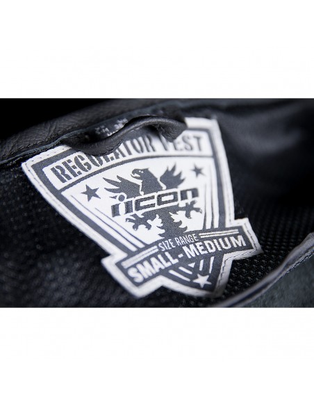 CHALECO MOTO ICON PIEL REGULATOR D3O STRIPPED