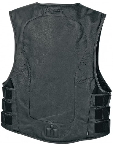 CHALECO MOTO ICON PIEL REGULATOR D3O STRIPPED