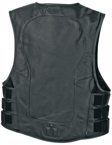 CHALECO MOTO ICON PIEL REGULATOR D3O STRIPPED