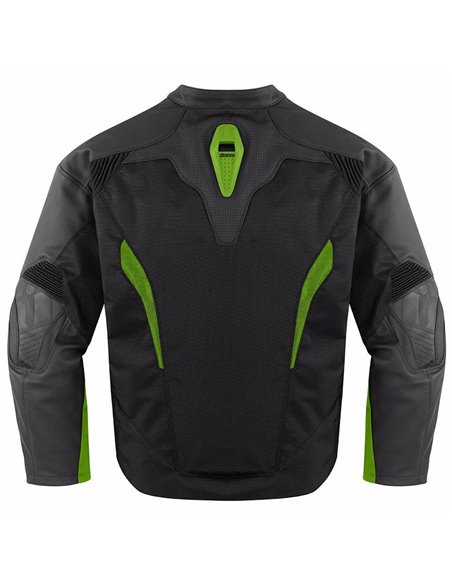 CHAQUETA MOTO ICON PIEL SANCTUARY VERDE 