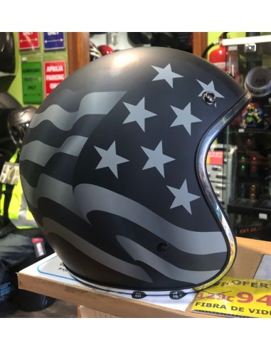 CASCO DE MOTO JET ESTRELLAS DE FIBRA DE VIDRIO