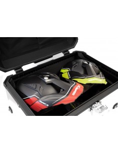 MALETA BAUL TRASERO ALUMINIO GRIS 60 LITROS + RESPALDO + PARRILLA DE ALUMINIO 2