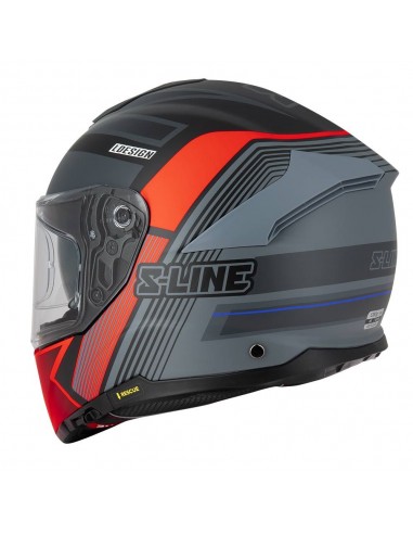 CASCO DE MOTO INTEGRAL FIBRA DE VIDRIO NEGRO/ROJO