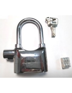 CANDADO CON ALARMA CROMADO