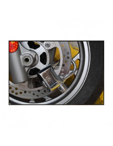 CANDADO CON ALARMA CROMADO