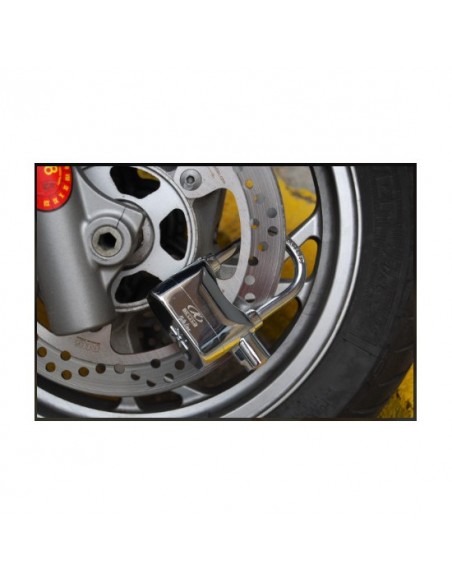 CANDADO CON ALARMA CROMADO