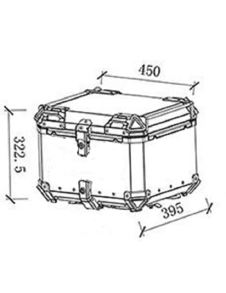 MALETA BAUL TRASERO ALUMINIO PLATA 48 LITROS