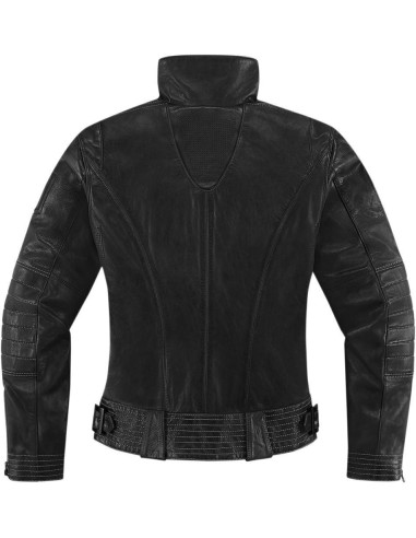 CHAQUETA MOTO ICON MUJER PIEL FAIRLADY NEGRA LIQUIDACION ALTA GAMA