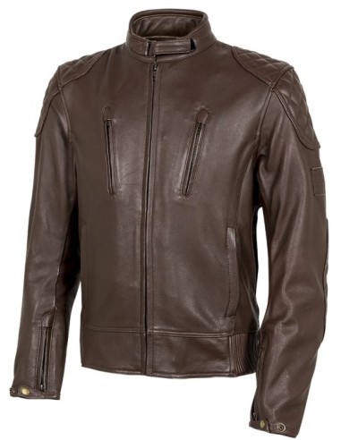 CAZADORA DE MOTO DE PIEL RACE MARRÓN