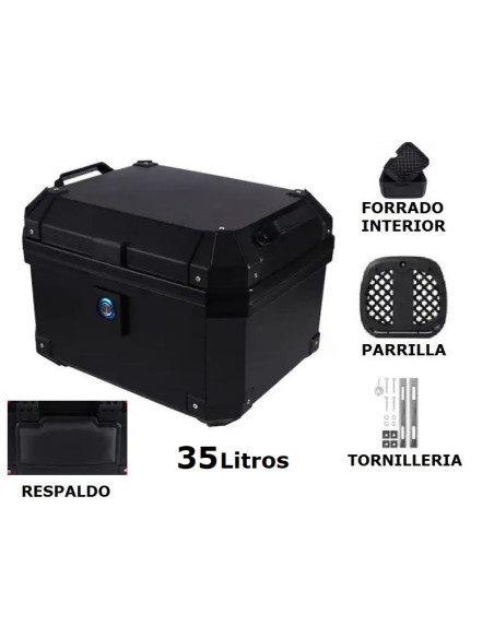 MALETA BAUL TRASERO 35 LITROS COLOR NEGRO LIQUIDACIÓN