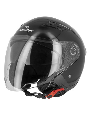 CASCO JET NEGRO BRILLO CON GAFAS INTERIORES +...