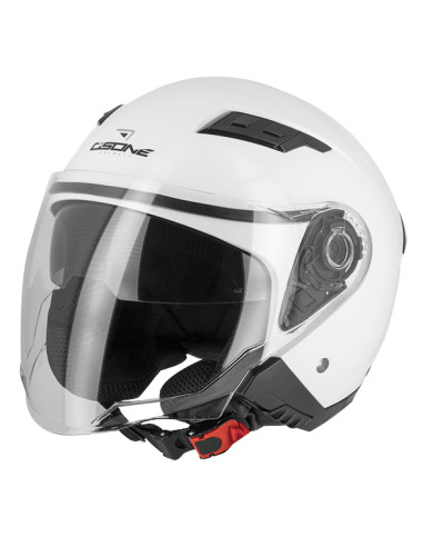 CASCO JET BLANCO BRILLO CON GAFAS INTERIORES LIQUIDACIÓN