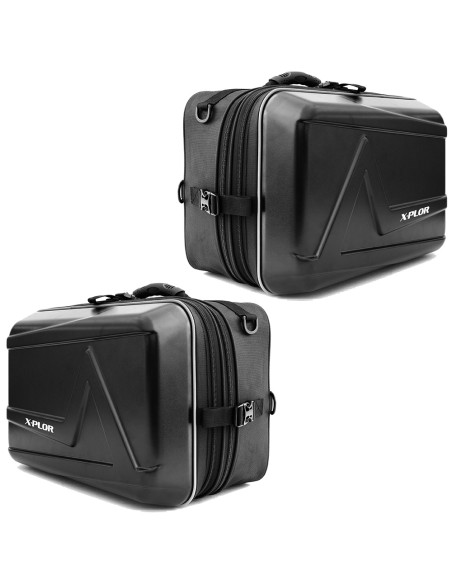 ALFORJAS DE MOTO SEMI RÍGIDAS NEGRO MATE