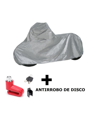 FUNDA DE MOTO + 1 ANTIRROBO DE DISCO PEQUEÑO