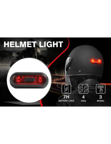 LUZ TRASERA PARA CASCO, MALETA, MOCHILA, MOTO, BICI...