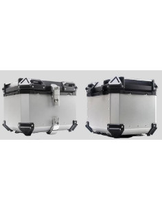 MALETA BAUL TRASERO ALUMINIO PLATA 42 LITROS + PARRILLA + FUNDA INTERIOR CON BOLSILLOS 2