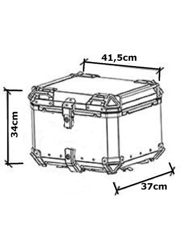 MALETA BAUL TRASERO ALUMINIO PLATA 42 LITROS +...