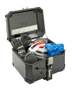 MALETA TRASERA ALUMINIO KAPPA 48 LITROS MONOKEY EN COLOR NEGRO 2