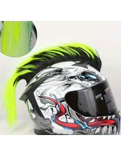 CRESTA CASCO MOTO AMARILLO FLUOR/NEGRA EFECTO REFLECTANTE