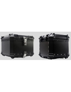 MALETA BAUL TRASERO ALUMINIO NEGRA 42 LITROS + PARRILLA + FUNDA INTERIOR CON BOLSILLOS 2