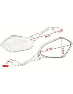 PAR DE ESPEJOS RETROVISORES EFECTO CARBONO 2