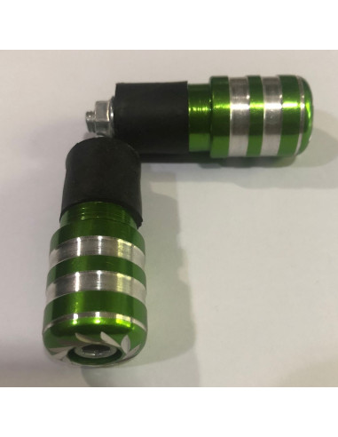 CONTRAPESOS DE MANILLAR DE MOTO VERDES/PLATA 17mm y 17,5mm