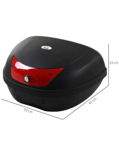 MALETA DE MOTO 52 LITROS TRASERA BASIC TULIPA ROJA