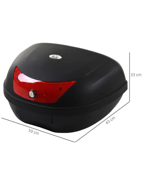 MALETA DE MOTO 52 LITROS TRASERA BASIC TULIPA ROJA