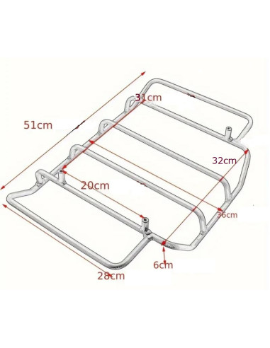 PARRILLA SUPERIOR PLATEADA PARA MALETAS