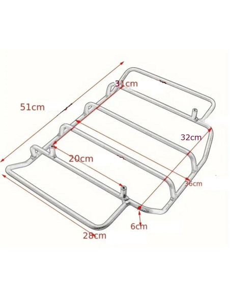 PARRILLA SUPERIOR PLATEADA PARA MALETAS