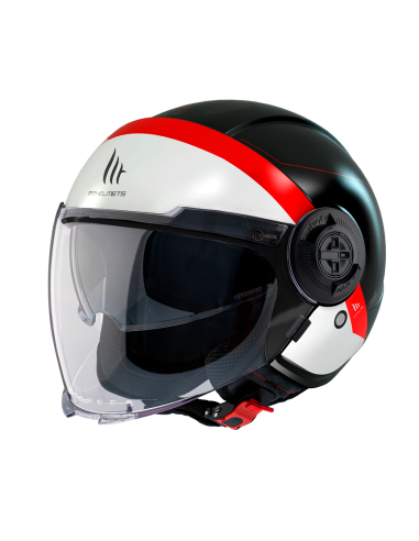 CASCO MT VIALE SV 68 UNIT A5 MATE NEGRO ROJO