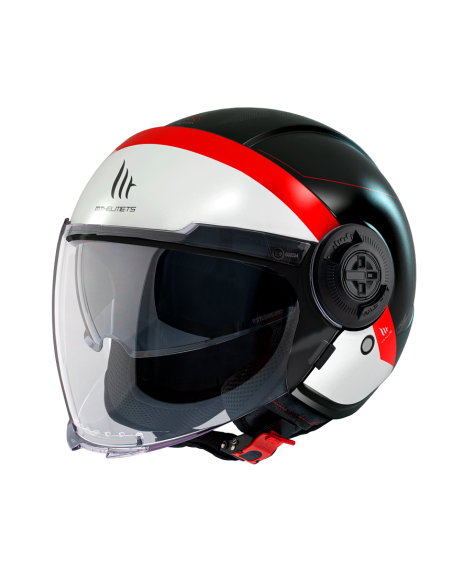 CASCO MT VIALE SV 68 UNIT A5 MATE NEGRO ROJO