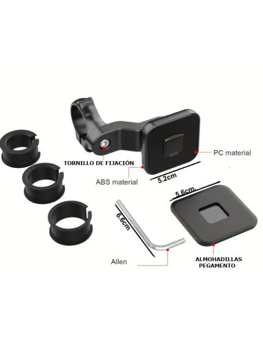 SOPORTE DE MOVIL PARA ESPEJO CON IMAN