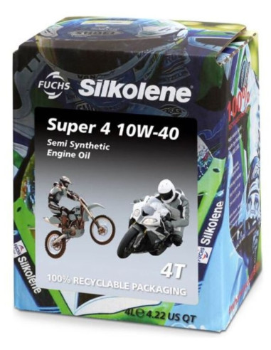 ACEITE SILKOLENE SUPER 4 SEMISINTÉTICO 10W40 4 LITROS LIQUIDACIÓN