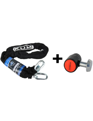 Cadena antirrobo de moto 150 cm + Candado 13,5 mm
