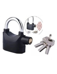 ANTIRROBO CANDADO CON ALARMA NEGRO