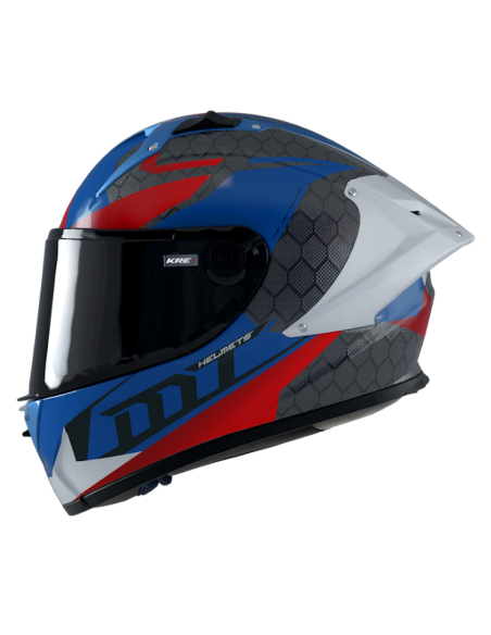 CASCO MT MT KRE+ CARBON PROJECTILE D7 AZUL BRILLO