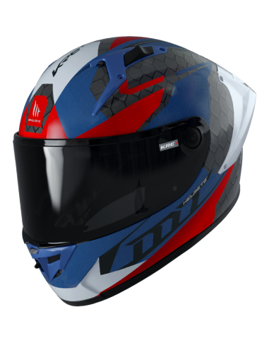 CASCO MT MT KRE+ CARBON PROJECTILE D7 AZUL BRILLO