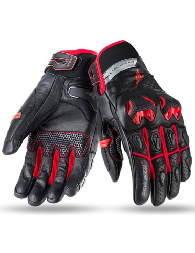 GUANTES DE MOTO VERANO SD-N32 NEGRO/ROJO