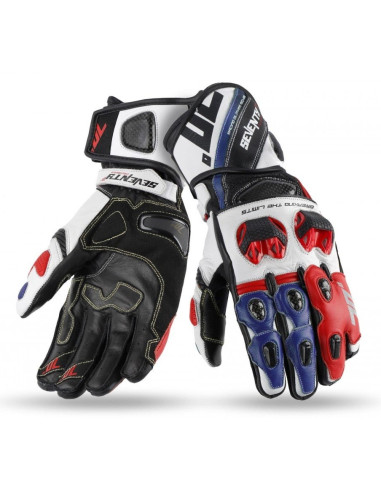 GUANTES DE MOTO RACING SD-R12 NEGRO/ROJO/AZUL