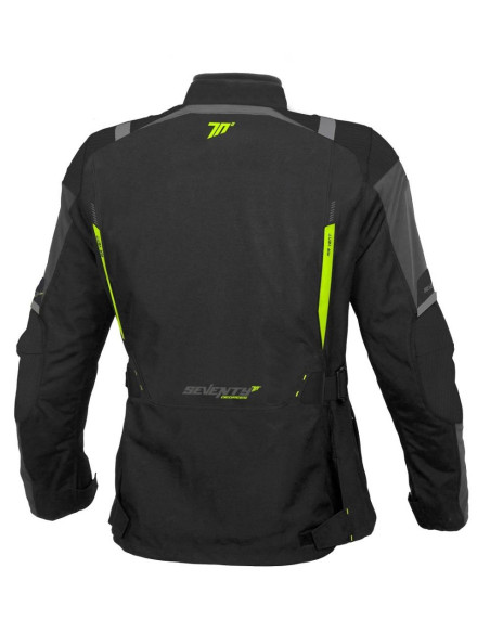 CAZADORA DE MOTO INVIERNO NEGRA/AMARILLO FLUOR