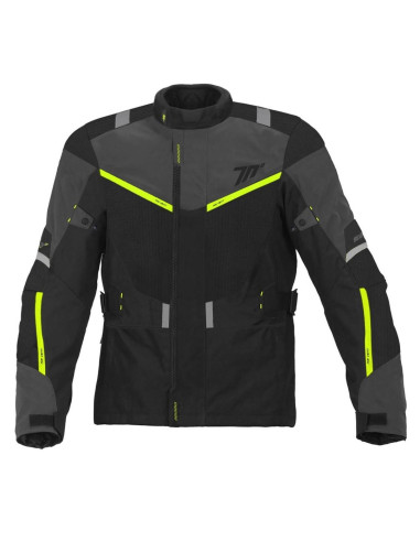 CAZADORA DE MOTO INVIERNO NEGRA/AMARILLO FLUOR