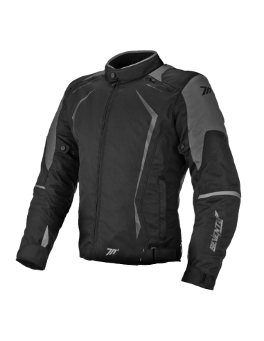 CAZADORA DE MOTO INVIERNO NEGRA Y GRIS