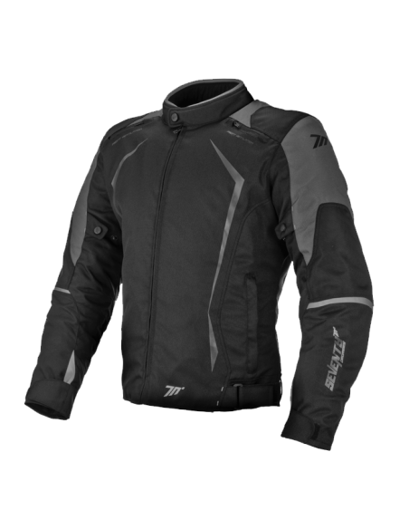 CAZADORA DE MOTO INVIERNO NEGRA Y GRIS